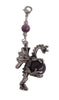 Hair Twisters Ponytail Wrap Charm Large Silver Dragon With Purple Bead