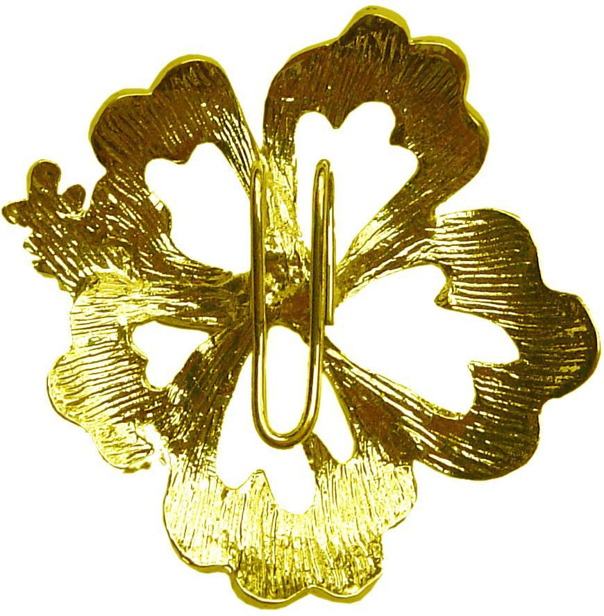 hair hook hibiscus gold ponytail holder