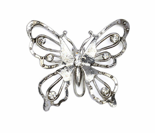 Hair Hook Diamond Butterfly - Silver, Ponytail Holder