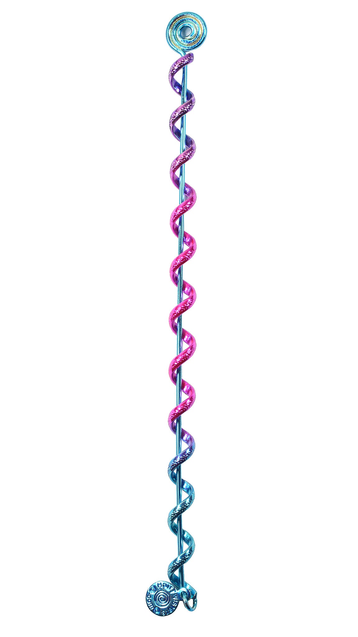 Hair Twister Blue Rainbow - 6 " Mini Hair Wrap