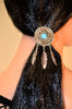 Hair Hook Dream Catcher Feathers - Silver, Ponytail Holder