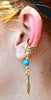 ear cuff with charm feather gold