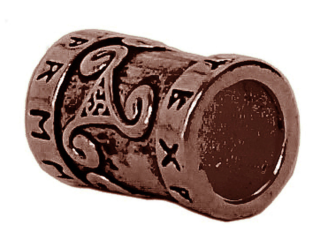 New! Rune Spiral Hair Bead - Copper