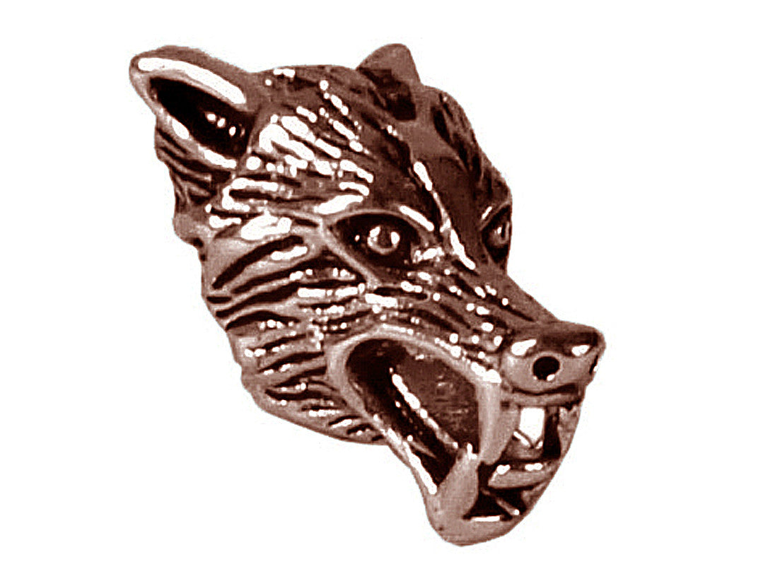 Wolf's Head Hair Bead - Copper