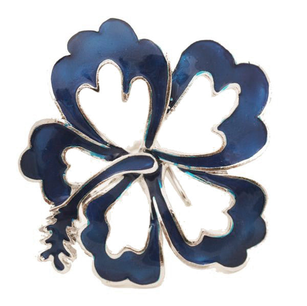 Hair Hook Hibiscus - Blue Ponytail Holder