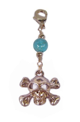 Charm Large Gold - skull and cross bones