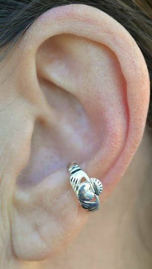 ear cuff claddagh silver