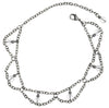 Medieval Metal - Anklet Dangling Clear Beads & Silver Chains (AT-03-CL-S)