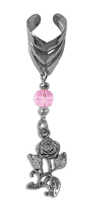 Ear Cuff With Charm Rose - Silver