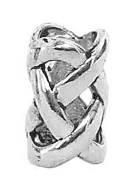 New! Open Weave Hair Bead - Silver