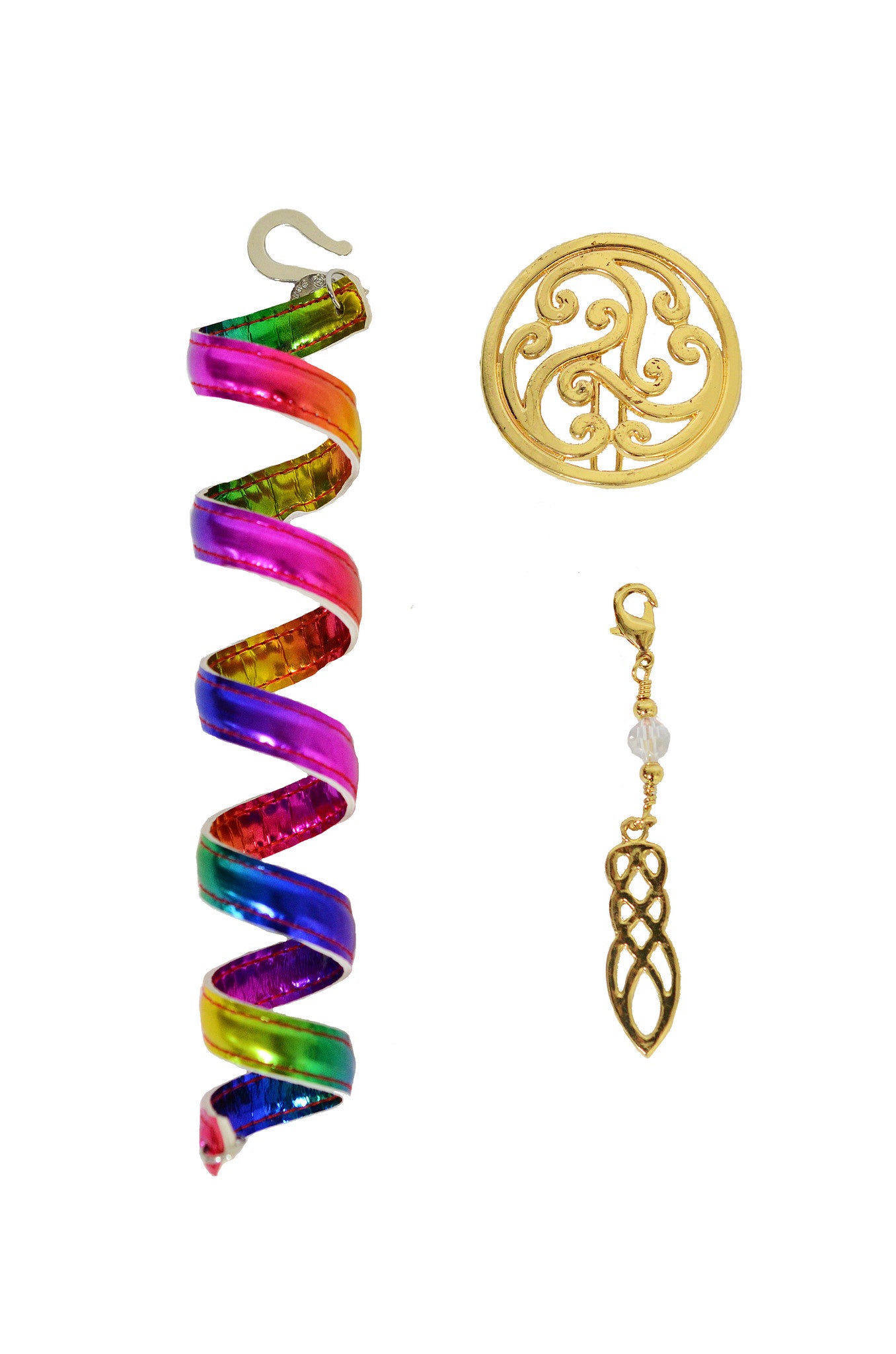 Celtic Rainbow Gold Ponytail Wrap Set - 6" Ponytail Holder