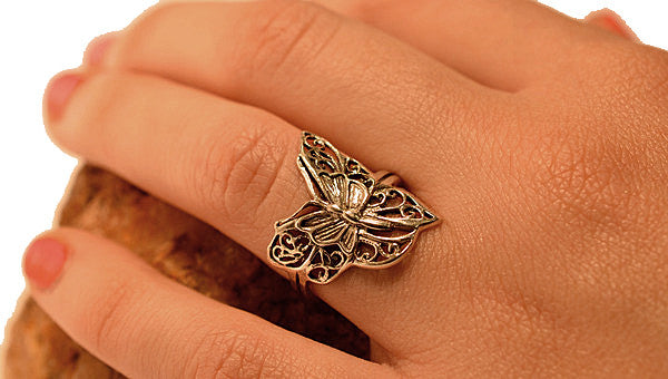 Sterling Silver Butterfly Ring - Elegant Nature-Inspired Jewelry for Women