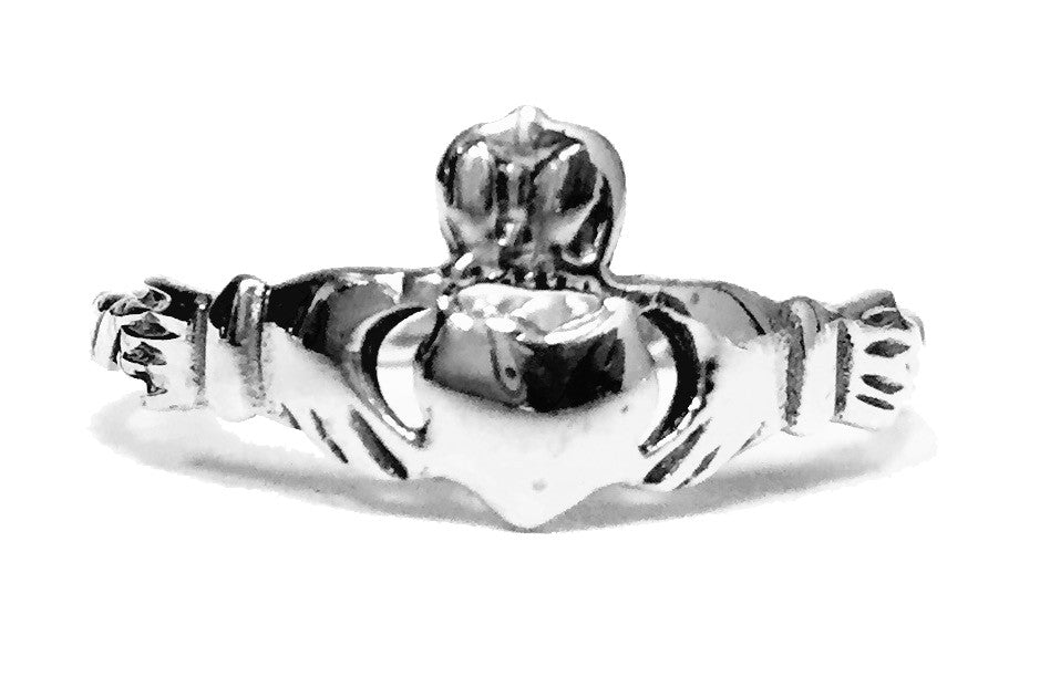 Claddagh Thin Band Ring - Sterling Silver