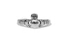 Claddagh Thin Band Ring - Sterling Silver