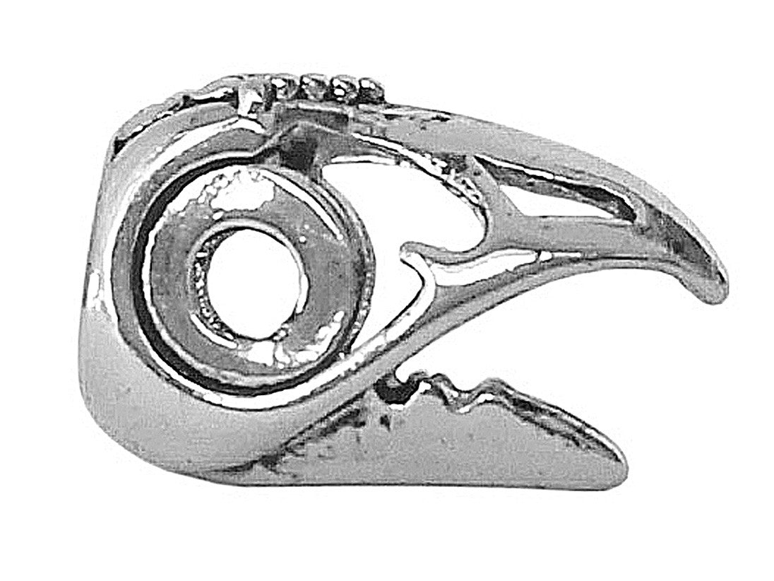 Raven's Skull Hair Bead - Silver