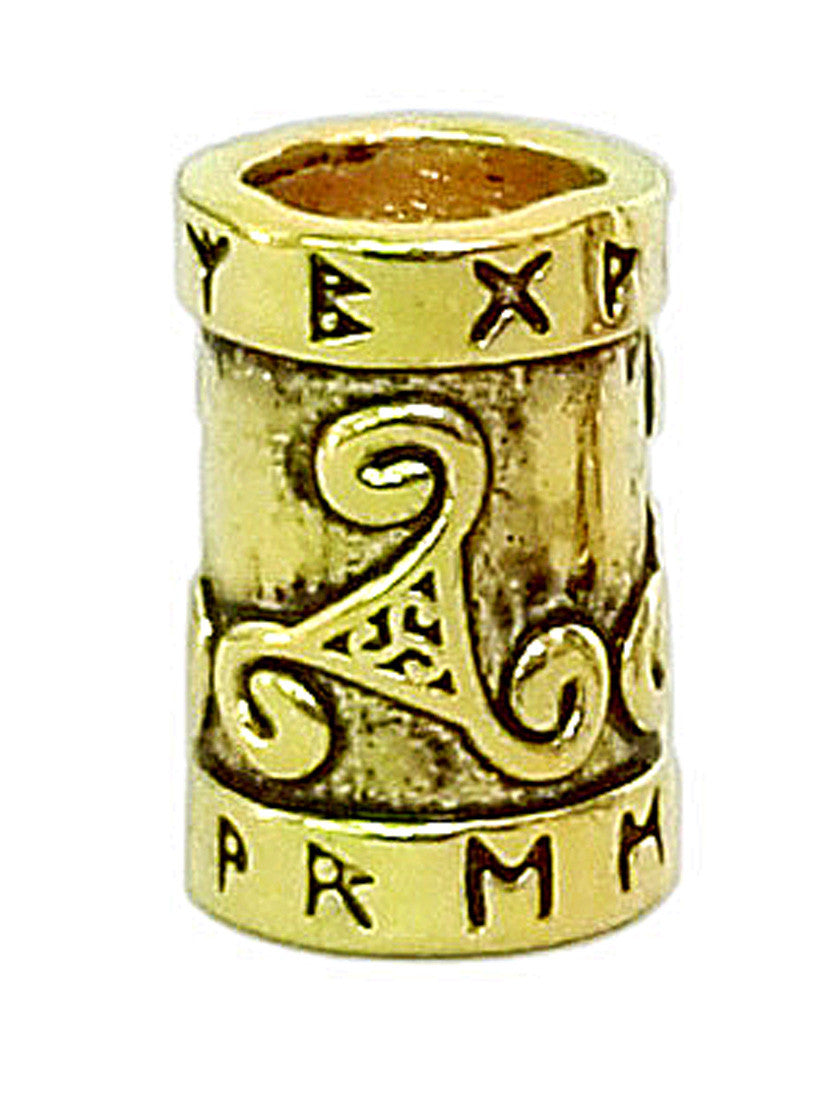 New! Rune Spiral Hair Bead - Gold