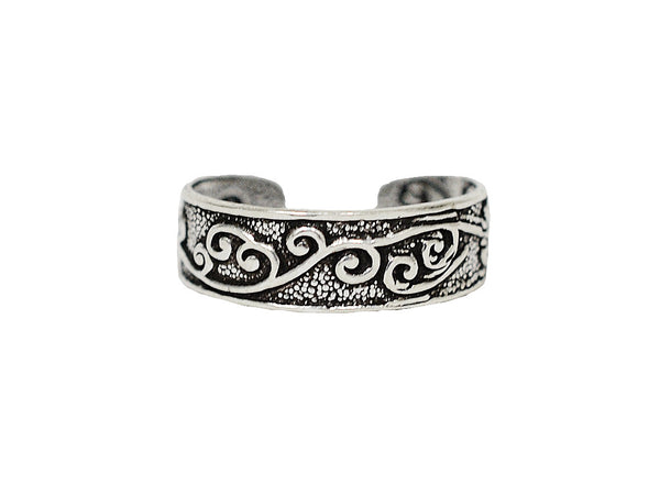 New! Curly Q Toe Ring - Sterling Silver