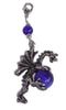 Hair Twisters Ponytail Wrap Charm Large Silver Dragon With Blue Bead