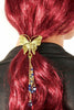 Hair Hook Gold Butterfly With Bead Charm Ponytail Holder