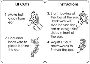 Medieval Metal - "How to Booklet" Elf Cuff Dragon Silver, Renaissance Festival Ear Jewelry (EF23-S)