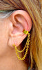 Ear Cuff with Chain to Earring - Gold