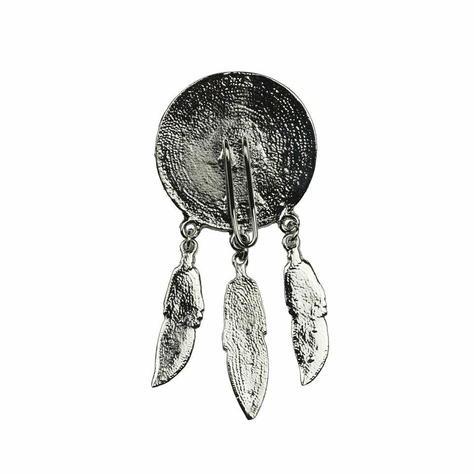 hair hook dream catcher feathers silver ponytail holder