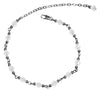 Medieval Metal - Anklet Silver Clear Beaded Front View (AT-01-CL-S)