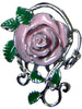 Hair Hook Enamelled Rose - Silver, Ponytail Holder