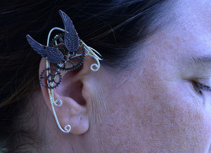 Two Wing Voyage Steampunk Elf Ear Cuffs