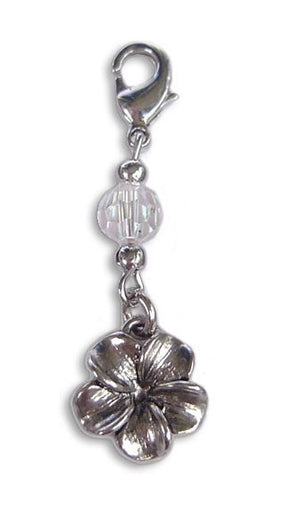 charm small silver plumeria