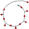 Medieval Metal - Anklet Silver Dangling Red Beads (AT-02-RD-S)