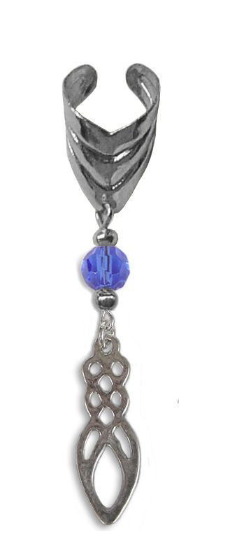 ear cuff with charm celtic power silver