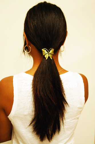 Hair Hook Butterfly - Gold Ponytail Holder