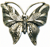 Hair Hook Butterfly - Silver Ponytail Holder 