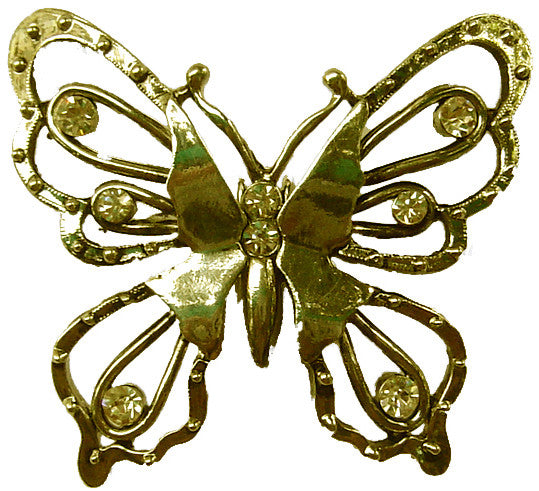 Hair Hook Diamond Butterfly - Gold Ponytail Holder