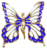Hair Hook Fairy Butterfly - Gold with Blue Wing Ponytail Holder