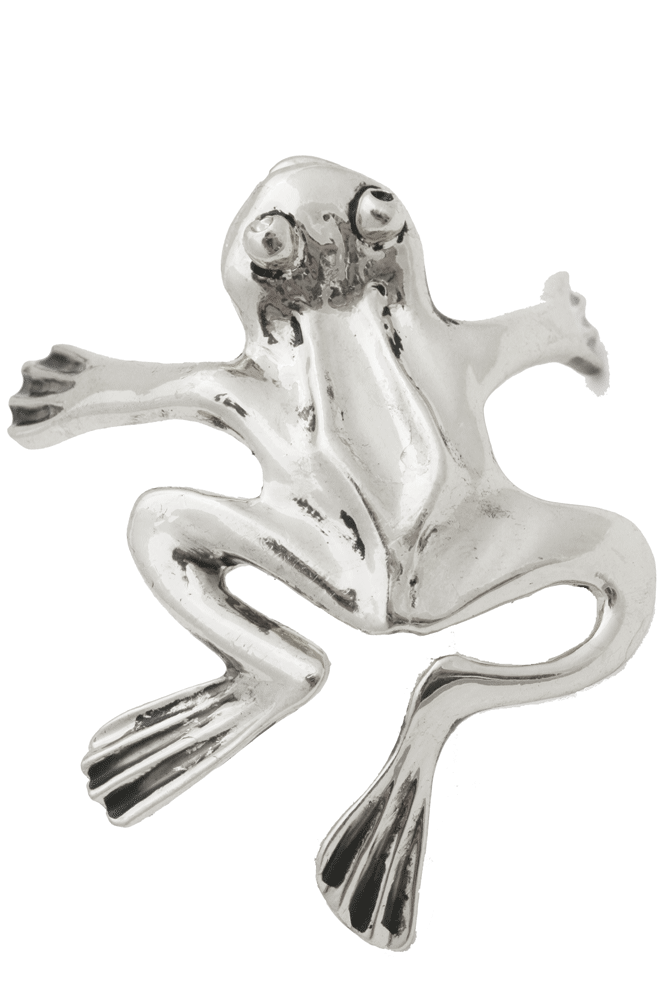 Hair Hook Frog - Silver Ponytail Holder