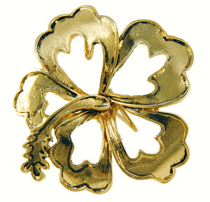 Hair Hook Hibiscus - Gold Ponytail Holder