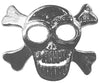 Hair Hook Skull and Cross Bones - Silver Ponytail Holder
