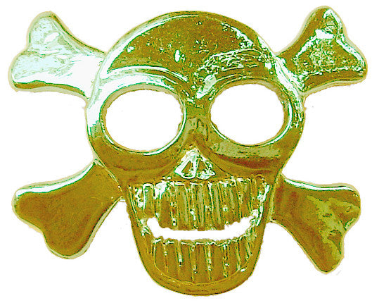 Hair Hook Skull and Cross Bones - Gold Ponytail Holder