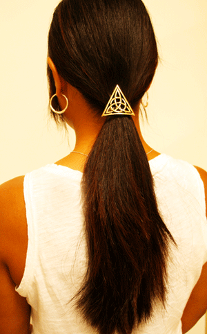 Hair Hook Triangle - Gold Ponytail Holder