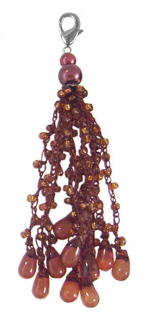 Charm Large Macrame yarn with Beads - Dark Brown