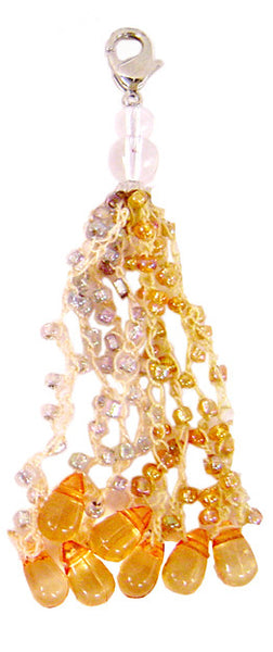 Charm Large Macrame yarn with Beads - Amber