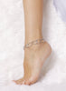 Medieval Metal - Anklet Dangling Beads & Silver Chain, Model Photo (AT-03-PK-S)