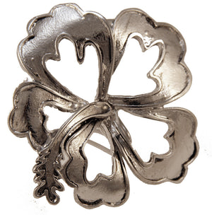 Hair Hook Hibiscus - Silver Ponytail Holder