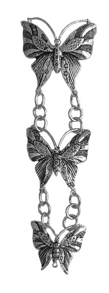 Hair Twisters - Hair Armor Butterfly Silver Ponytail Holder Front View (HAB-S)
