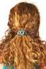 Hair Hook Claddagh with Green Heart - Silver Ponytail Holder